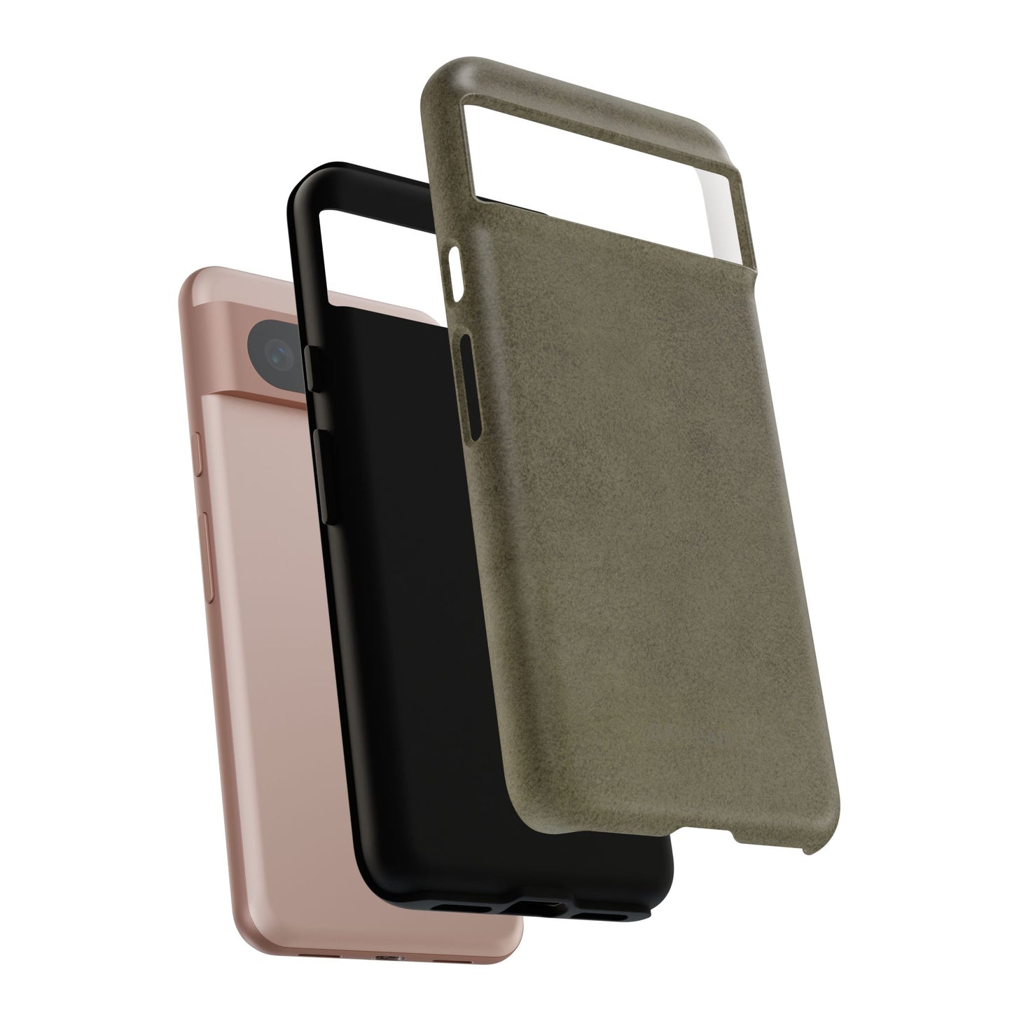 Suede Effect Khaki Tough Mobile Phone Case