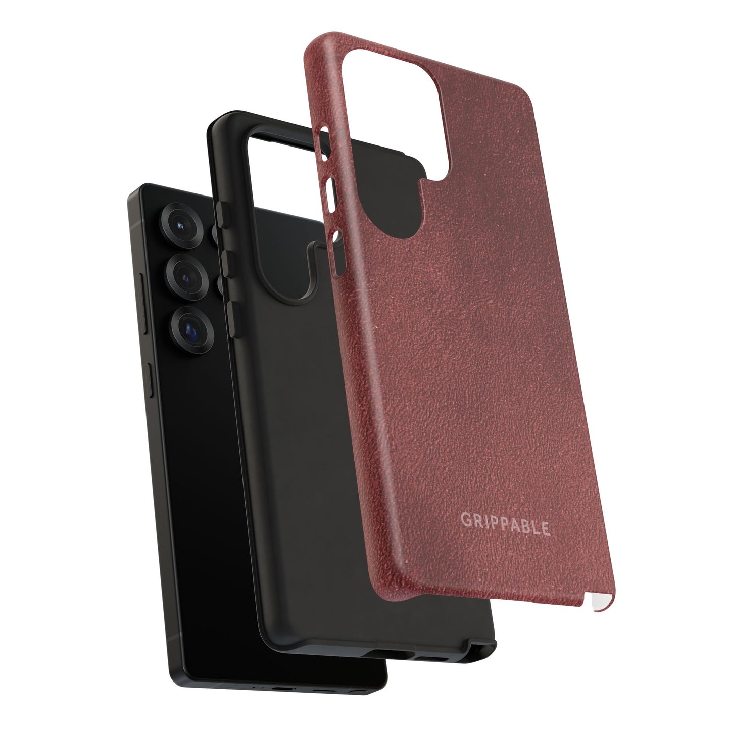 Suede Effect Maroon Tough Mobile Phone Case