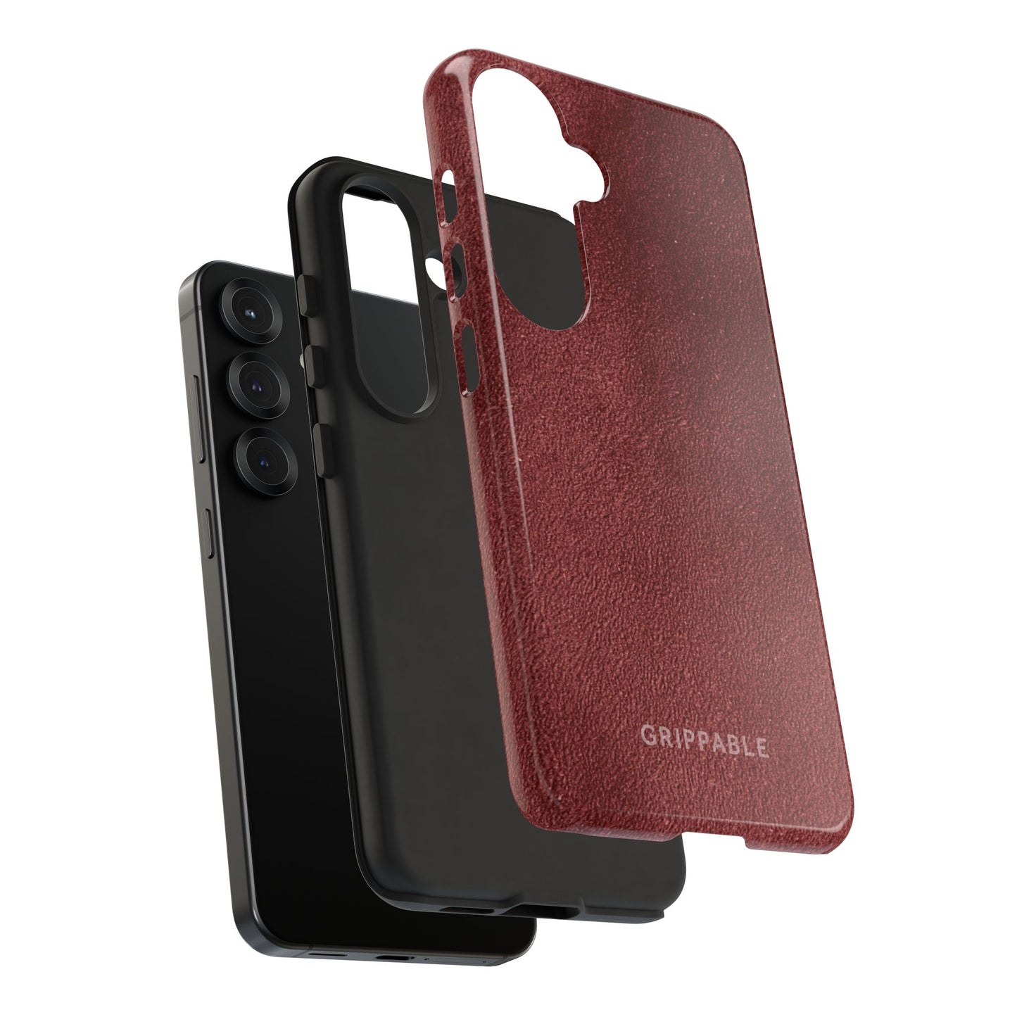 Suede Effect Maroon Tough Mobile Phone Case