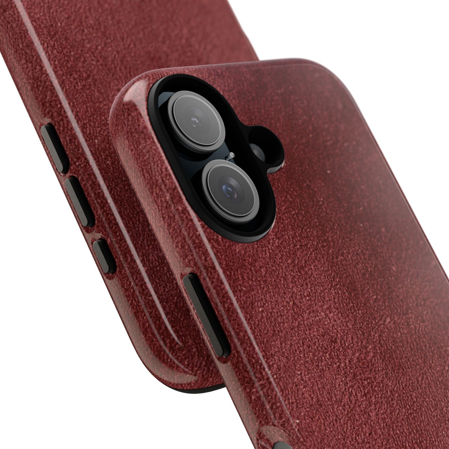 Suede Effect Maroon Tough Mobile Phone Case