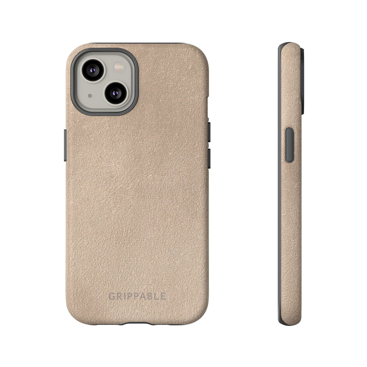 Suede Effect Beige Tough Mobile Phone Case