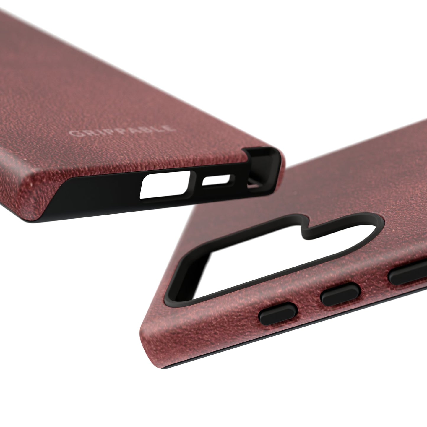 Suede Effect Maroon Tough Mobile Phone Case