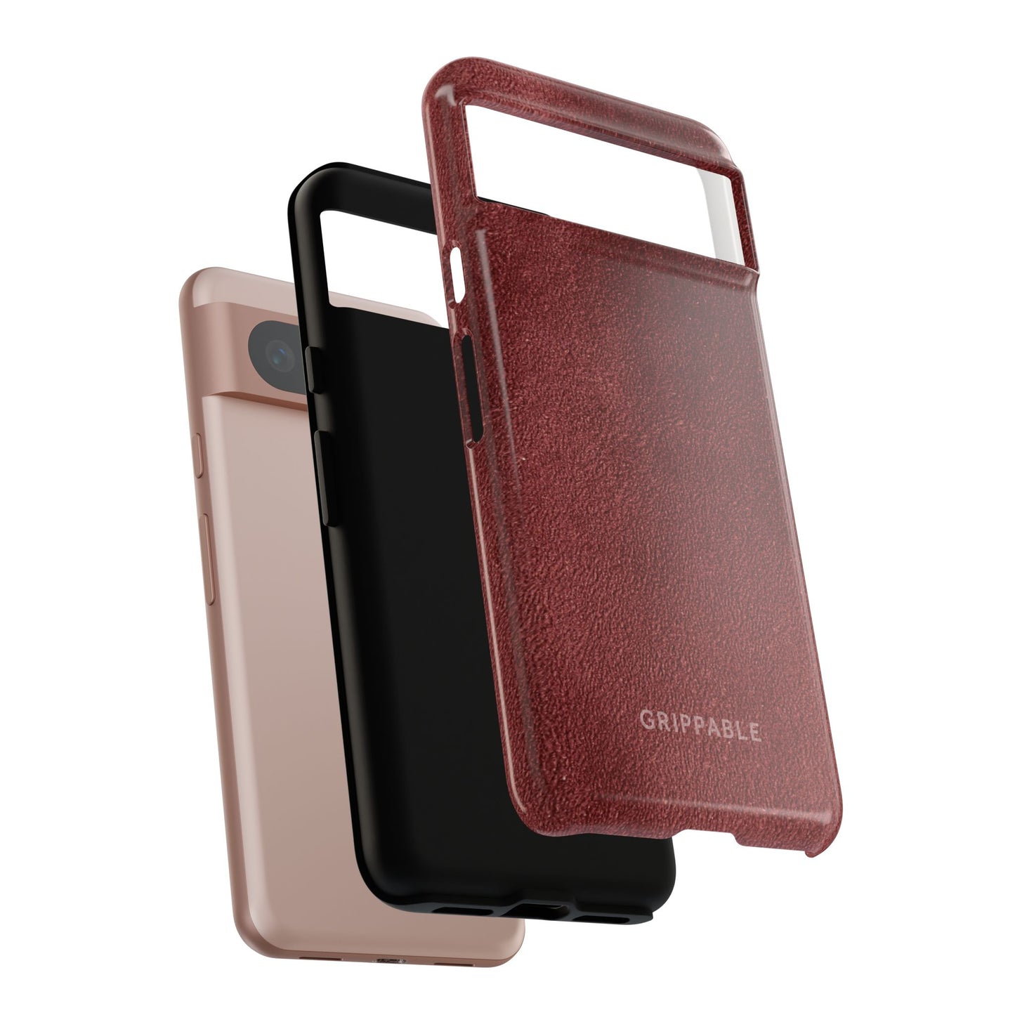 Suede Effect Maroon Tough Mobile Phone Case