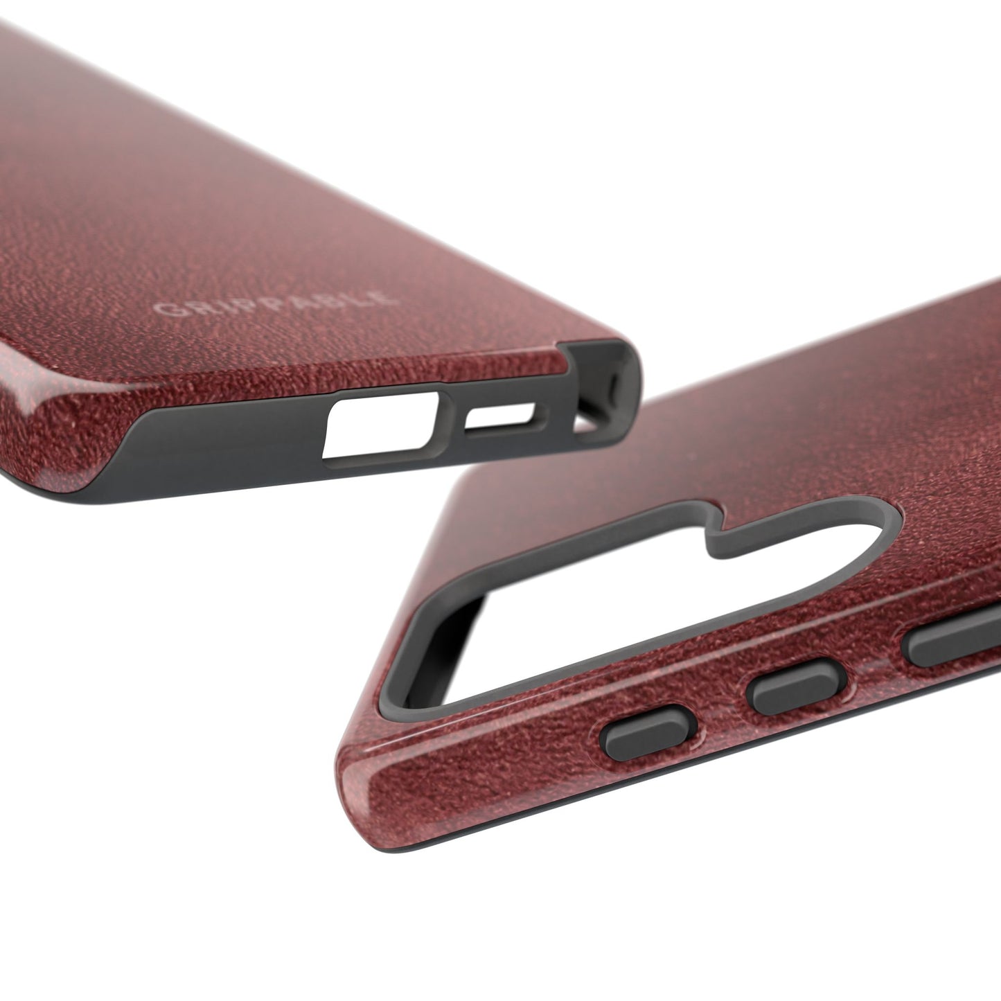 Suede Effect Maroon Tough Mobile Phone Case