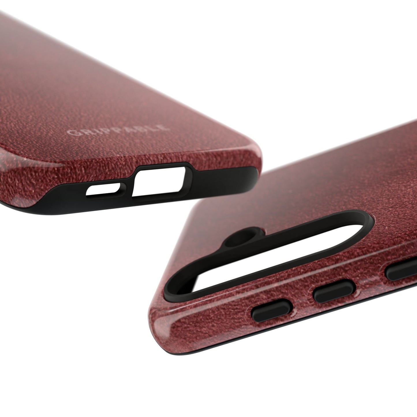 Suede Effect Maroon Tough Mobile Phone Case