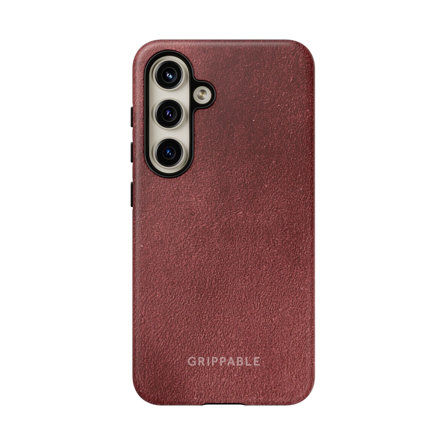 Suede Effect Maroon Tough Mobile Phone Case