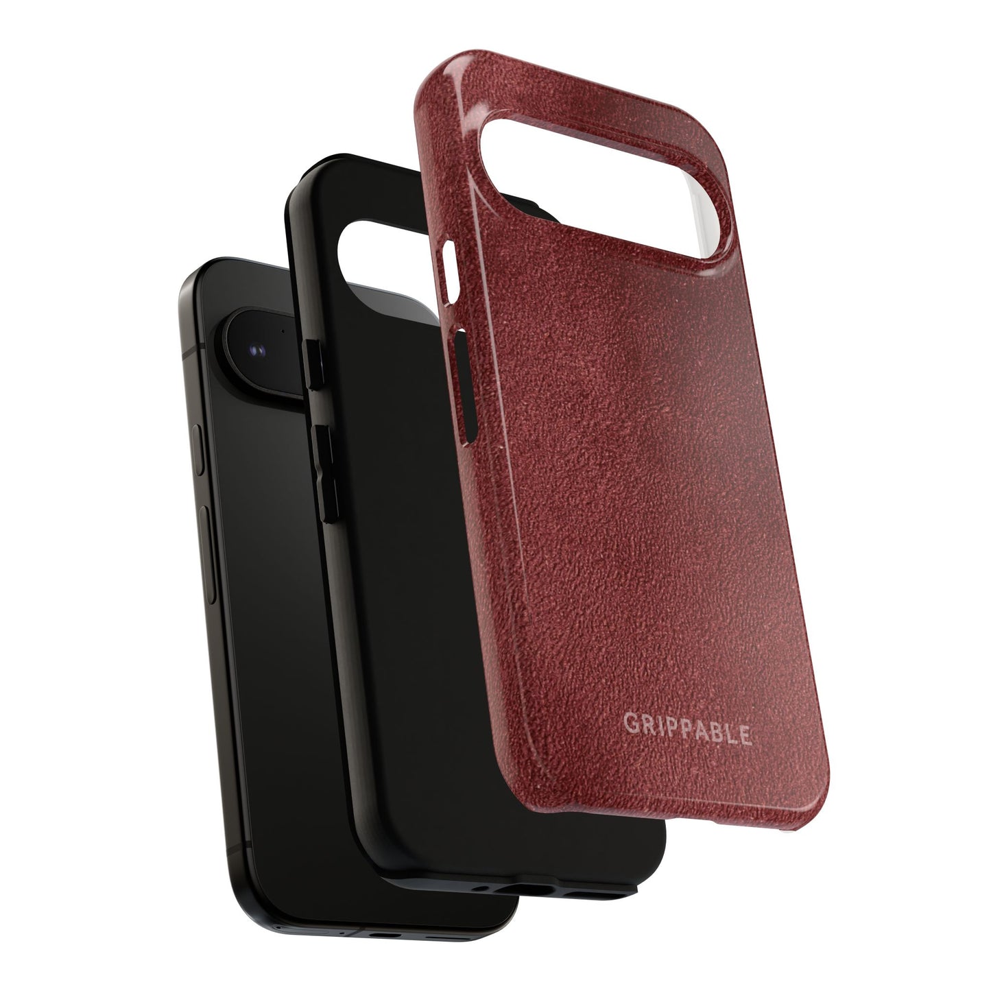 Suede Effect Maroon Tough Mobile Phone Case