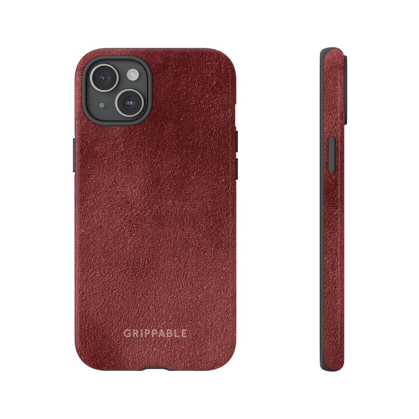 Suede Effect Maroon Tough Mobile Phone Case