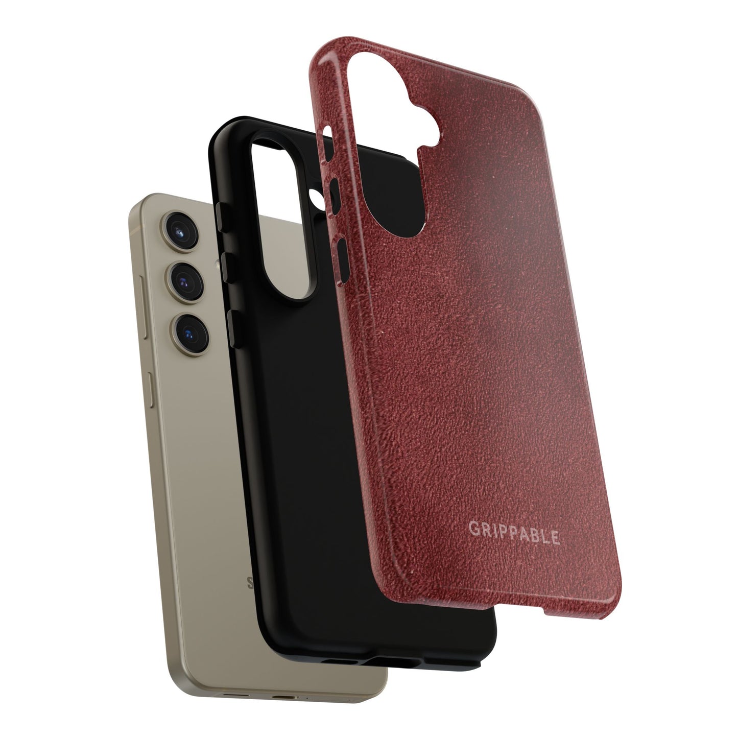 Suede Effect Maroon Tough Mobile Phone Case