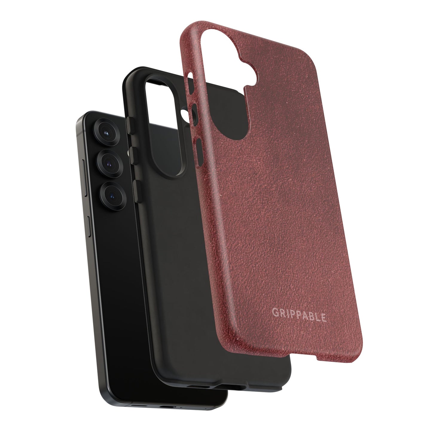 Suede Effect Maroon Tough Mobile Phone Case