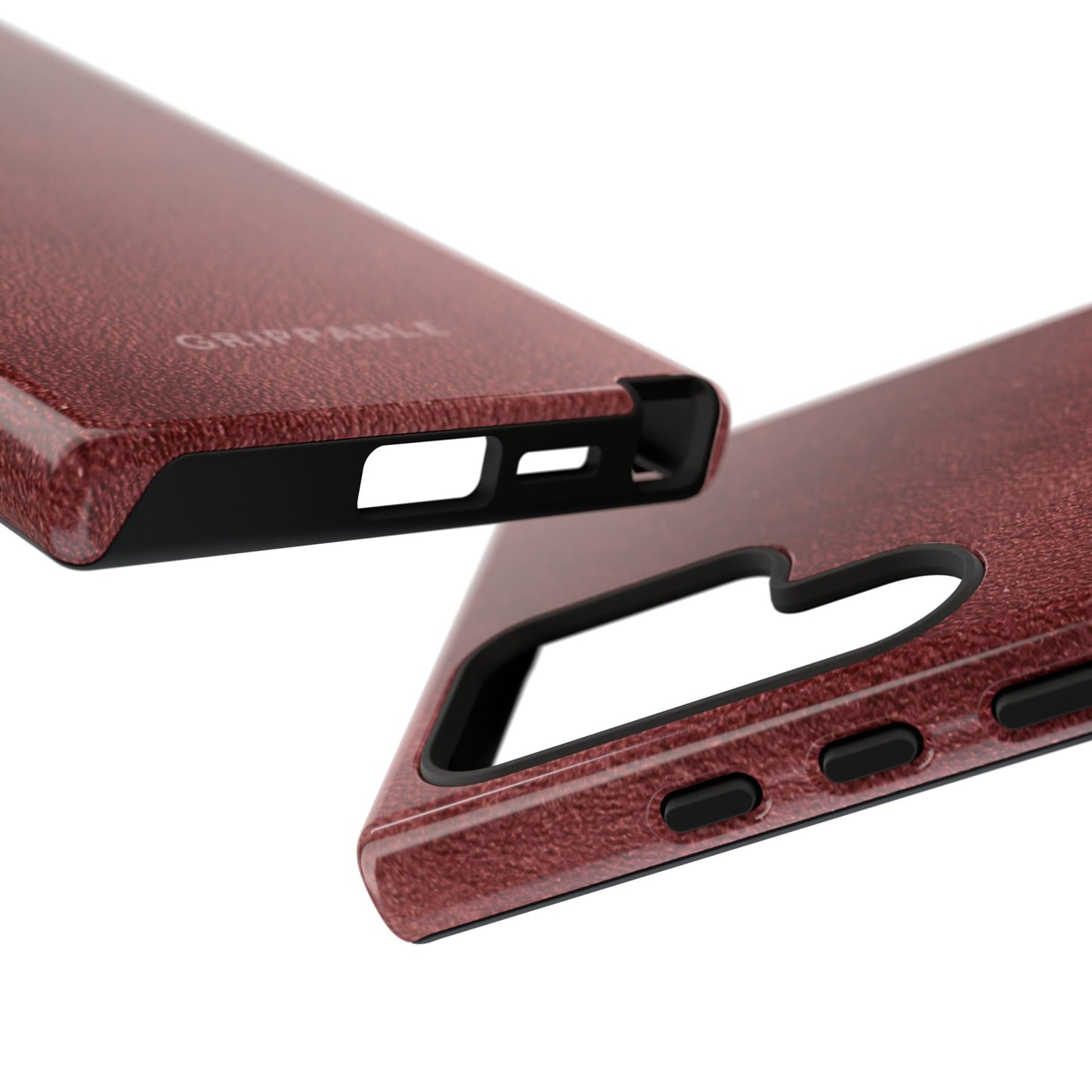 Suede Effect Maroon Tough Mobile Phone Case