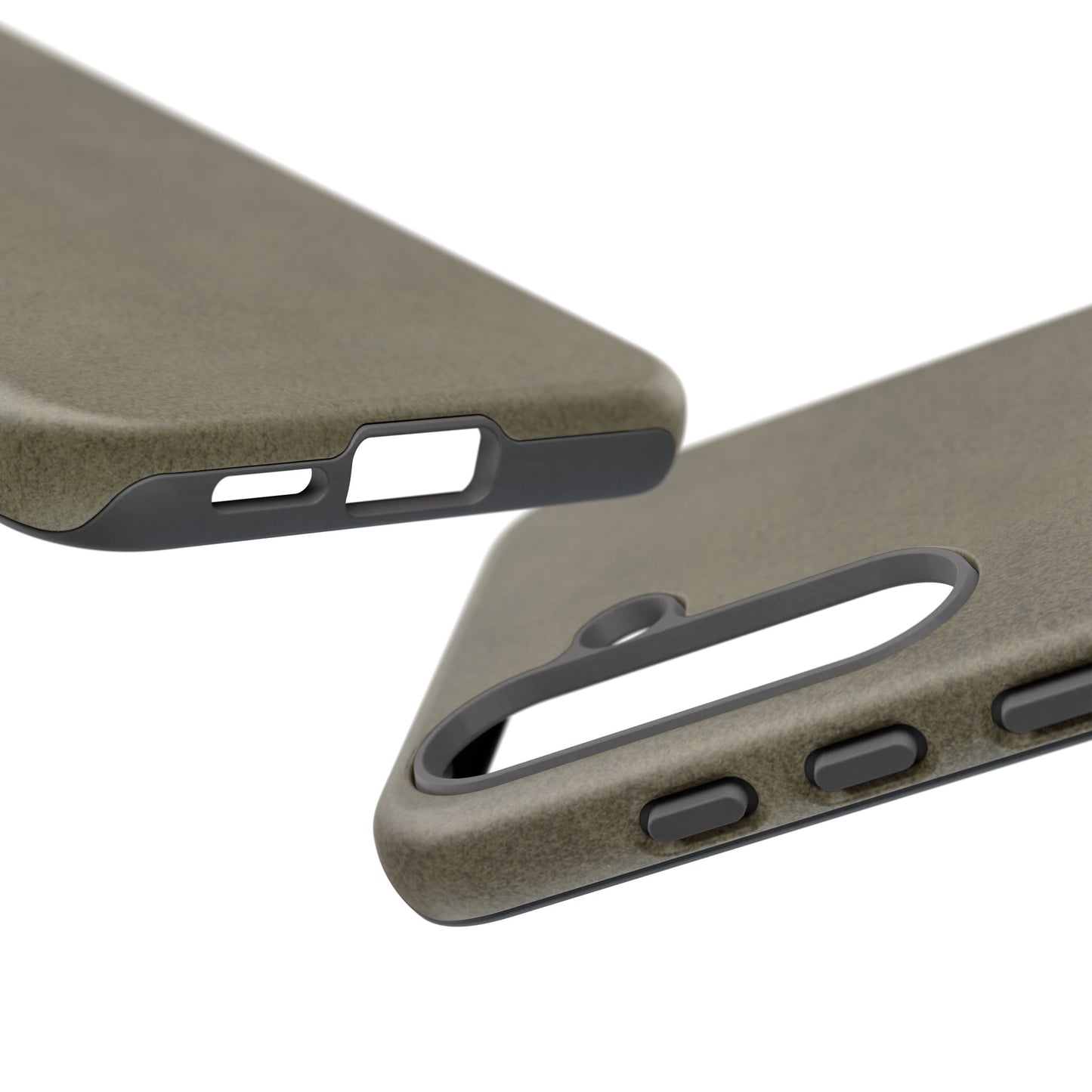 Suede Effect Khaki Tough Mobile Phone Case