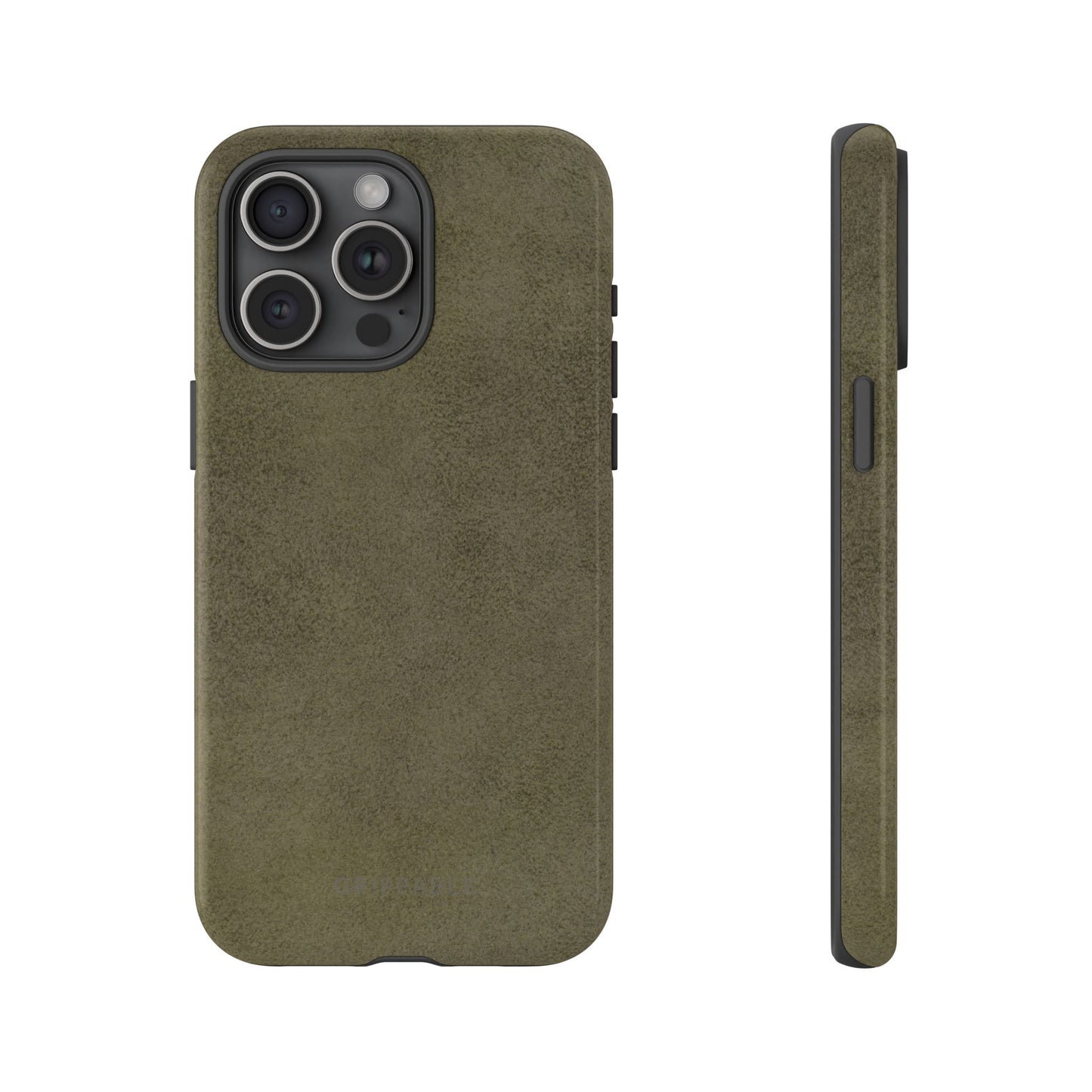 Suede Effect Khaki Tough Mobile Phone Case