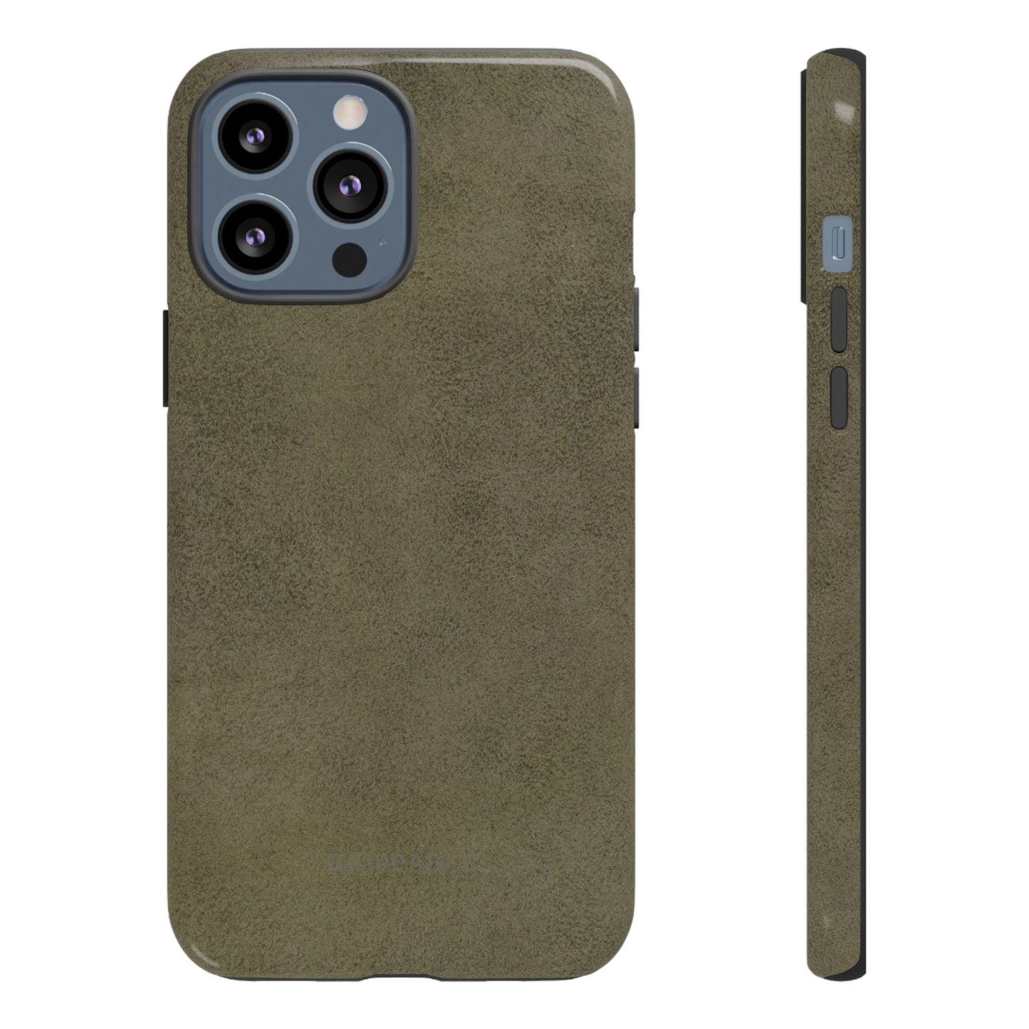 Suede Effect Khaki Tough Mobile Phone Case