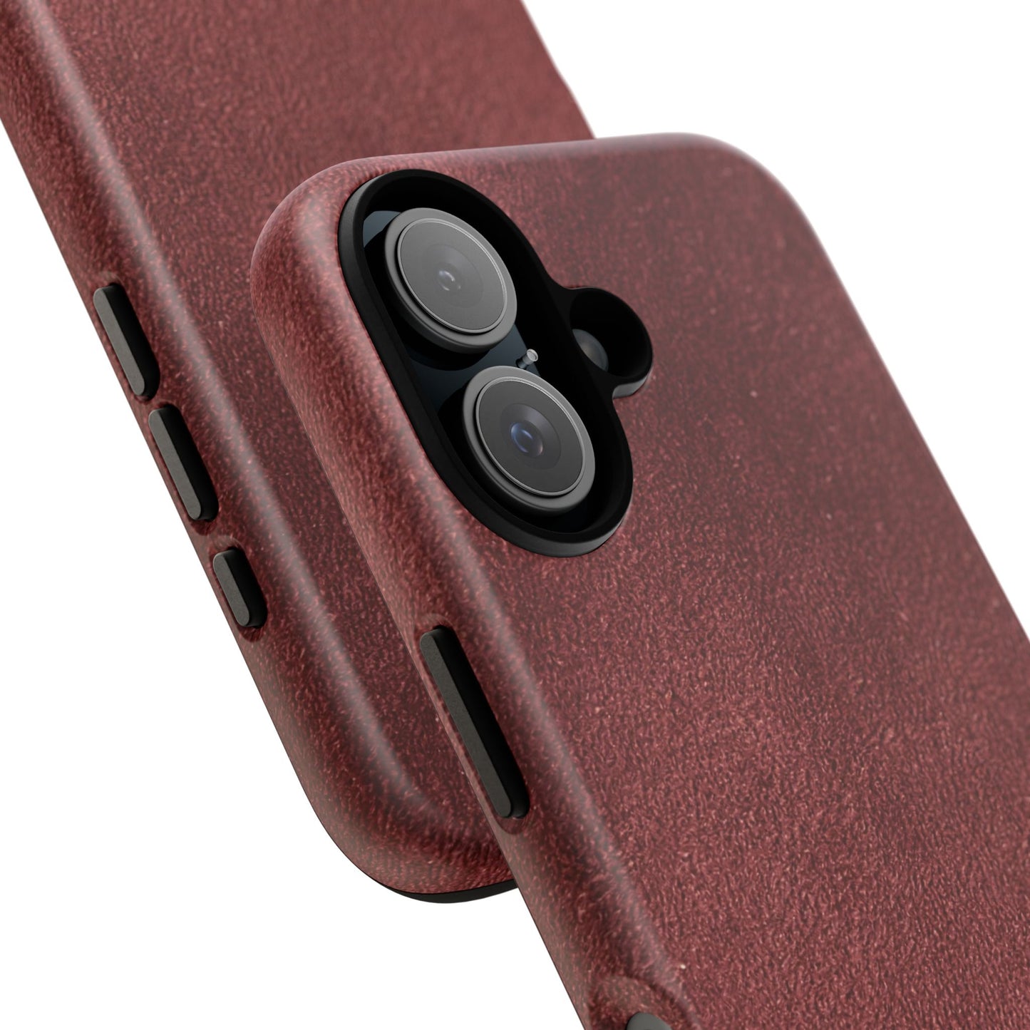 Suede Effect Maroon Tough Mobile Phone Case