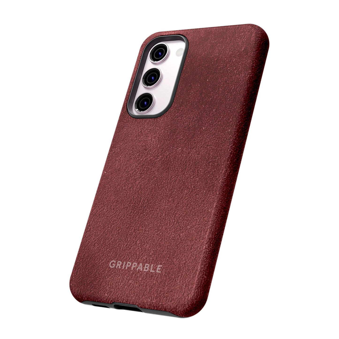 Suede Effect Maroon Tough Mobile Phone Case