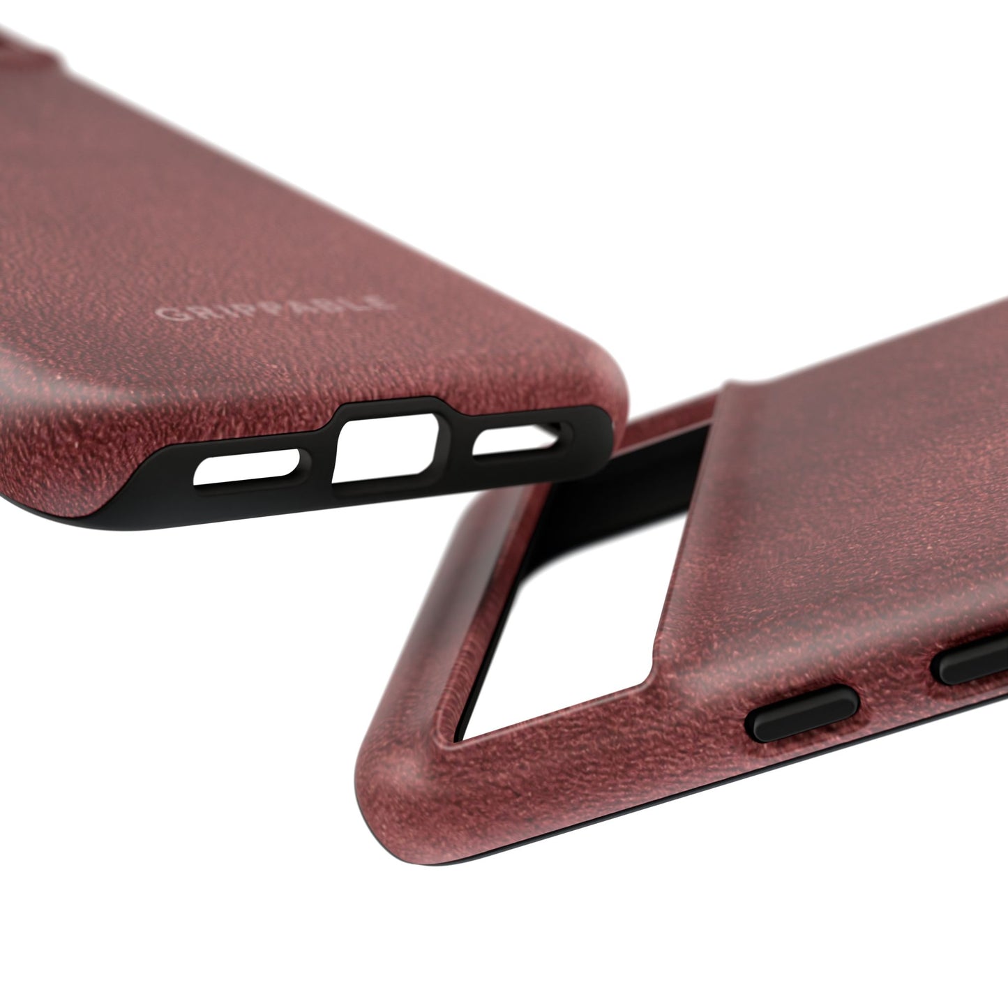 Suede Effect Maroon Tough Mobile Phone Case