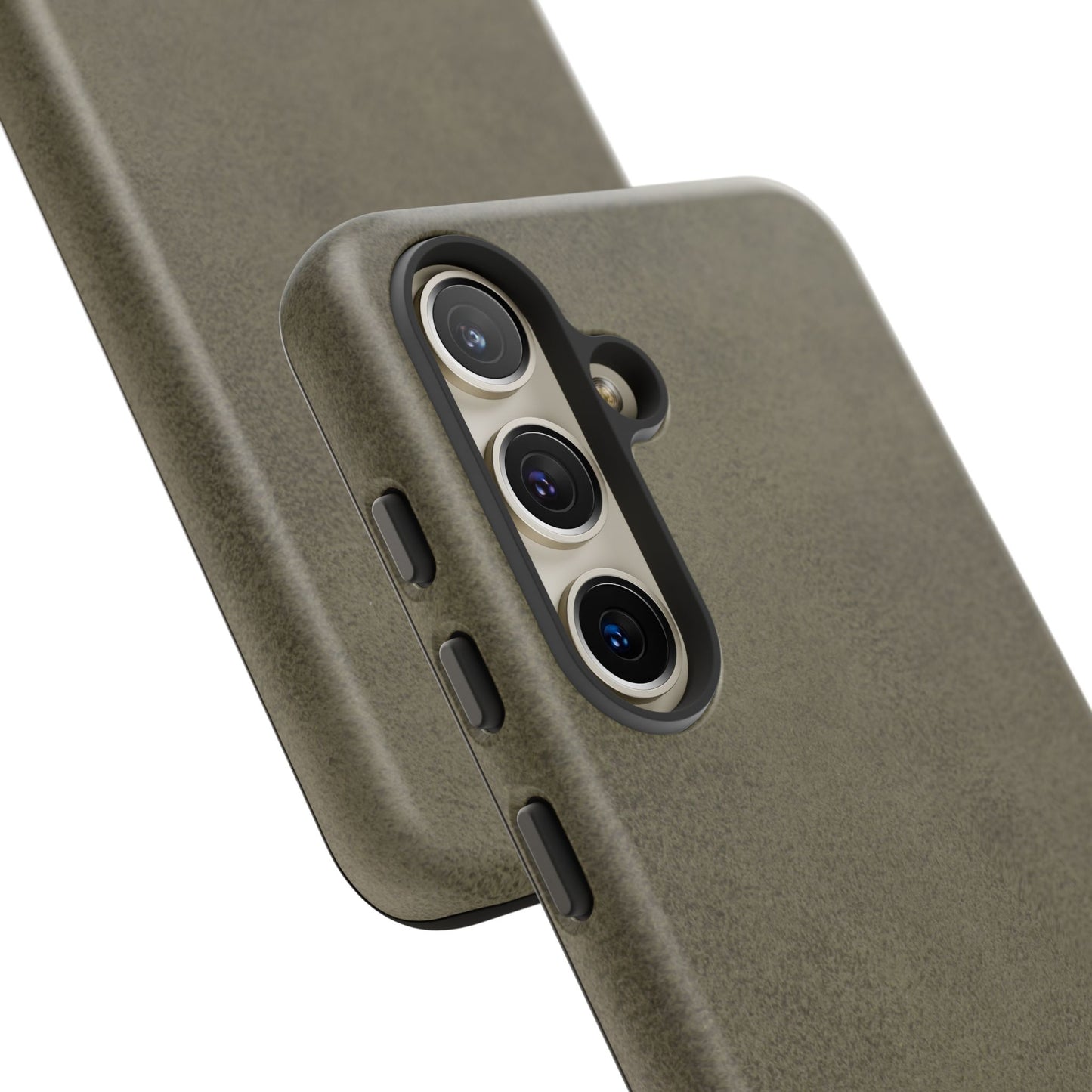 Suede Effect Khaki Tough Mobile Phone Case