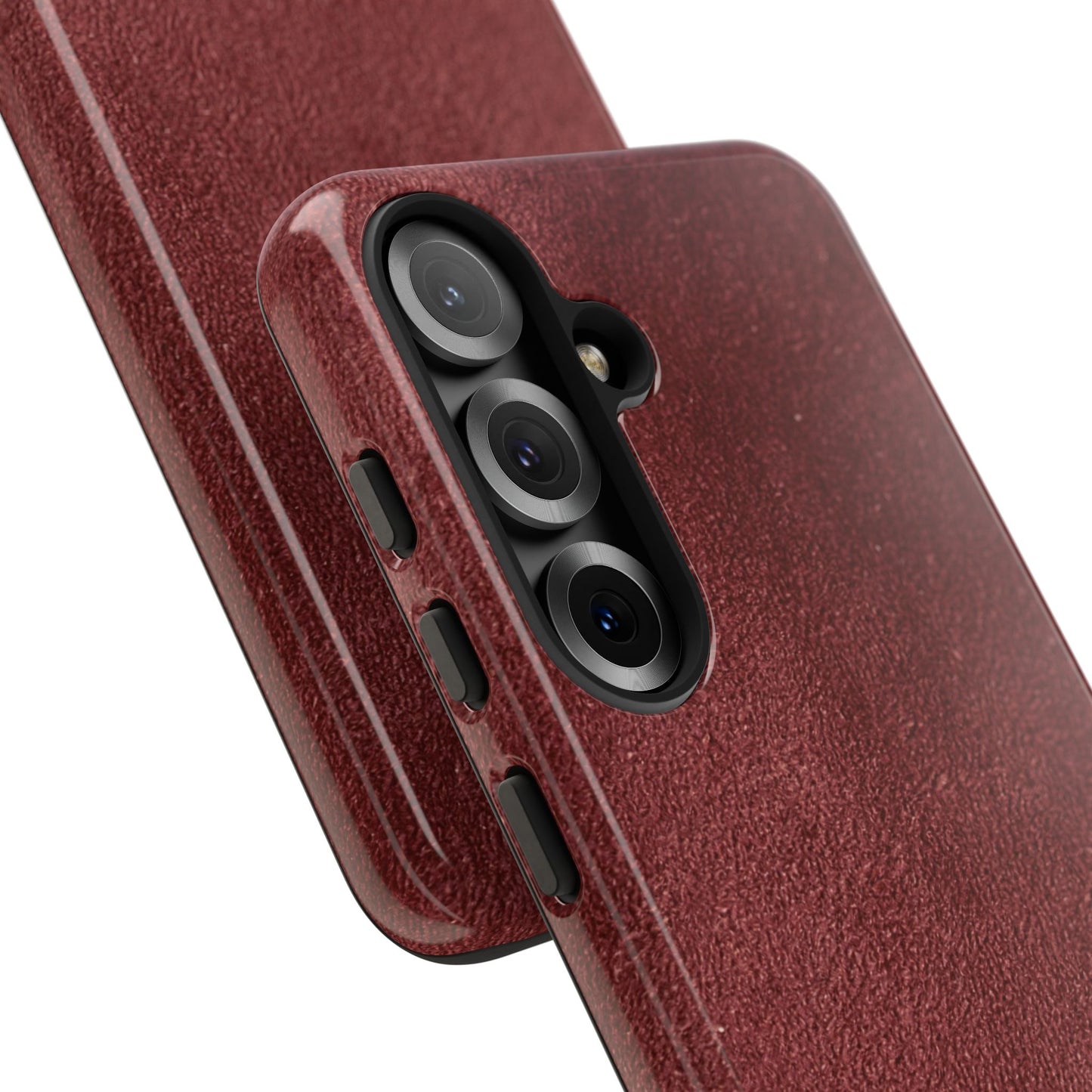 Suede Effect Maroon Tough Mobile Phone Case