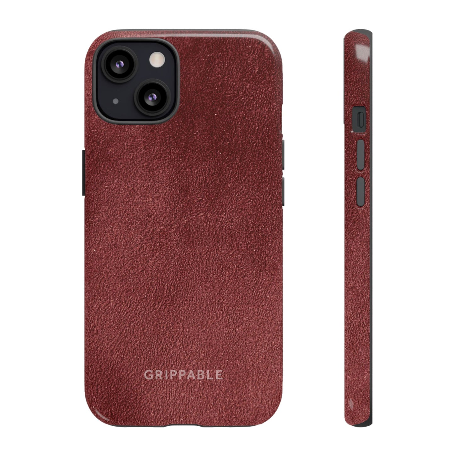 Suede Effect Maroon Tough Mobile Phone Case