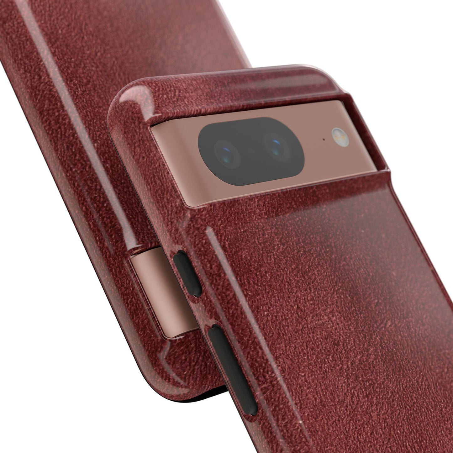 Suede Effect Maroon Tough Mobile Phone Case
