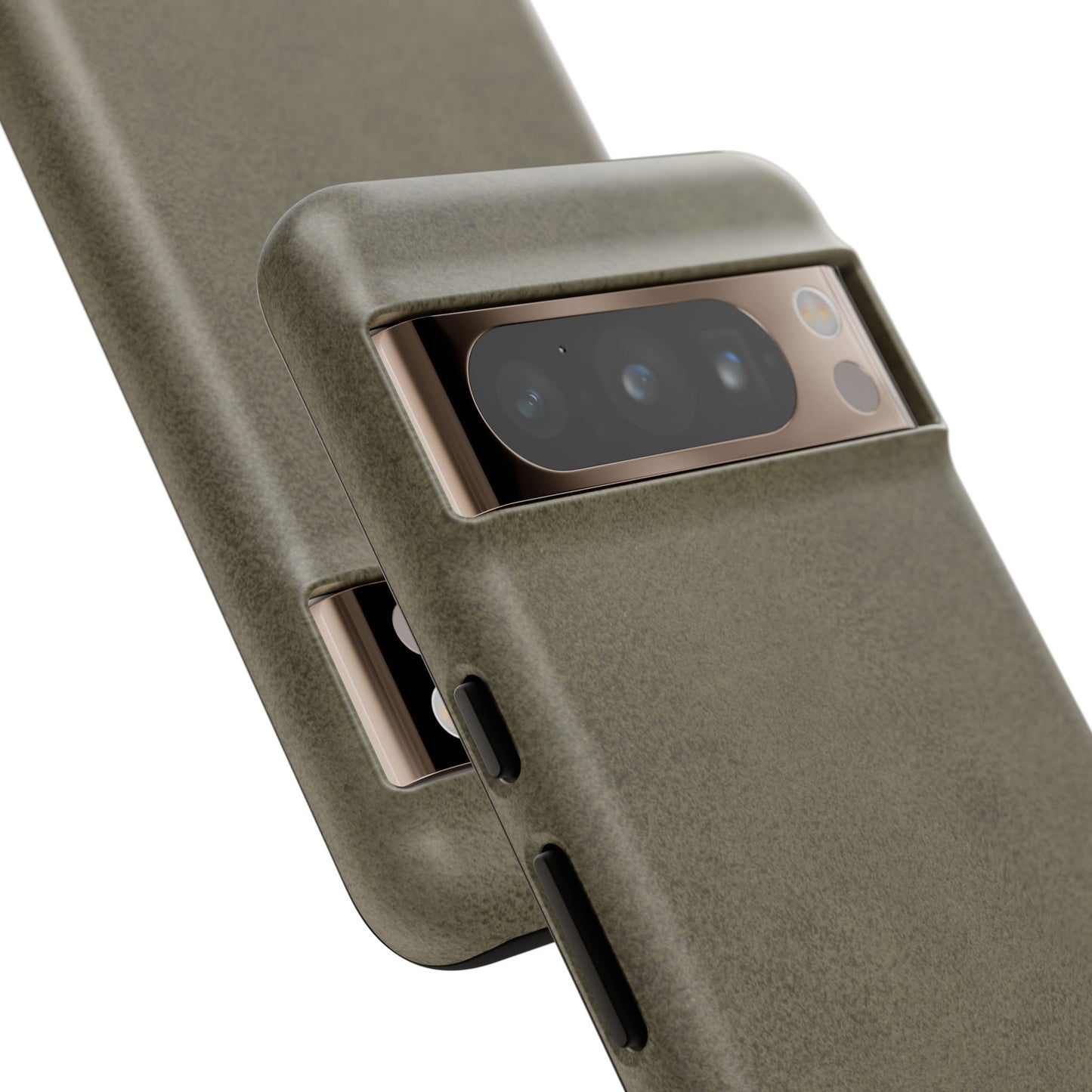 Suede Effect Khaki Tough Mobile Phone Case