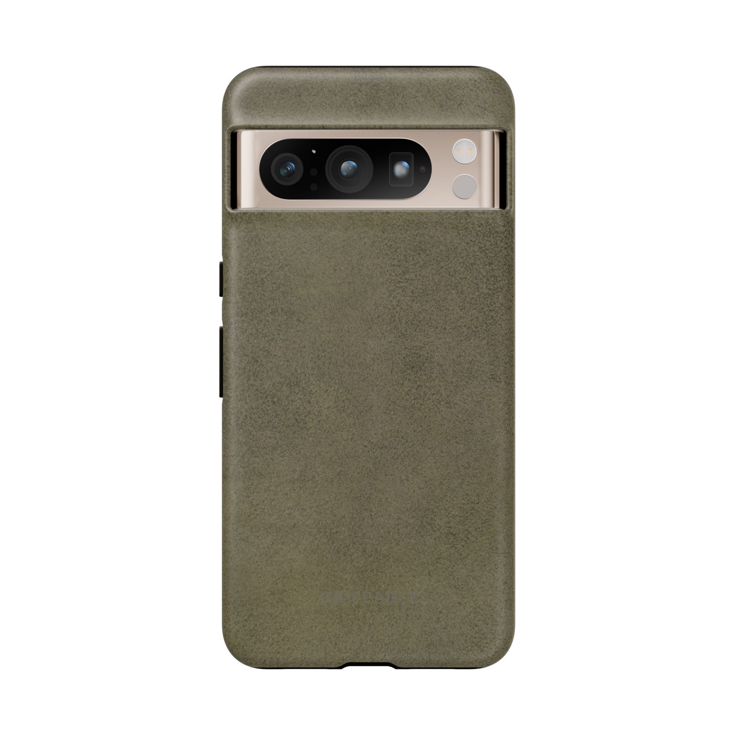 Suede Effect Khaki Tough Mobile Phone Case