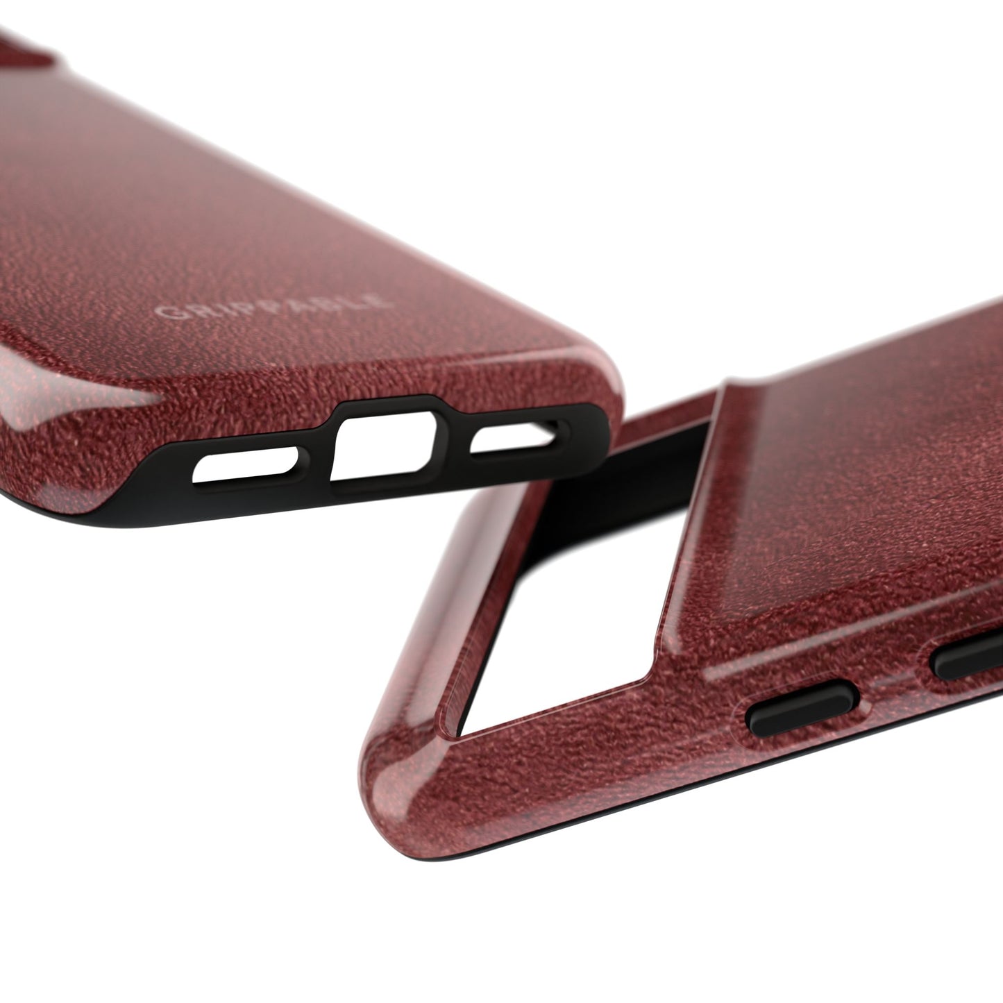 Suede Effect Maroon Tough Mobile Phone Case