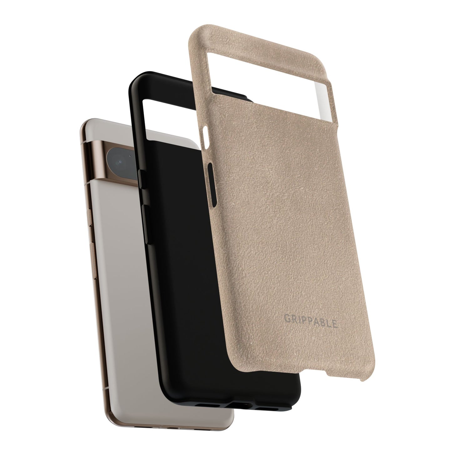 Suede Effect Beige Tough Mobile Phone Case