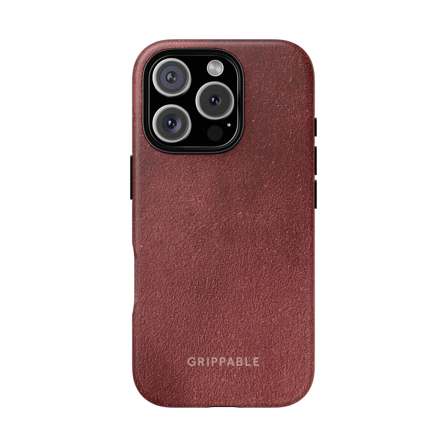 Suede Effect Maroon Tough Mobile Phone Case