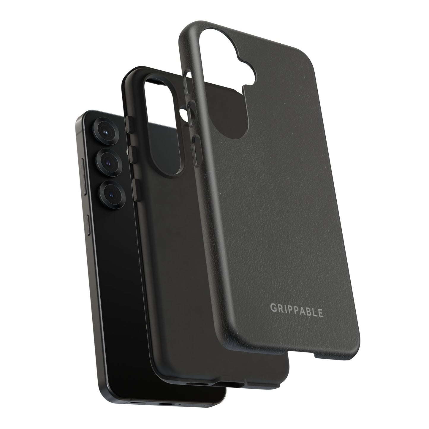 Suede Effect Black Tough Mobile Phone Case