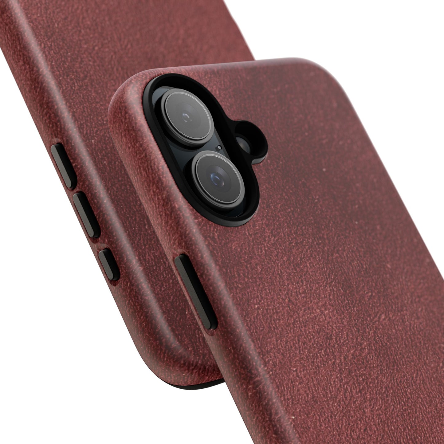Suede Effect Maroon Tough Mobile Phone Case