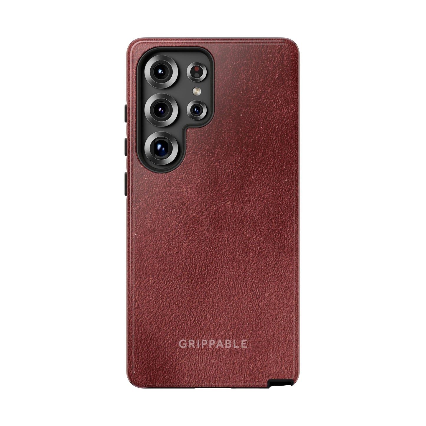 Suede Effect Maroon Tough Mobile Phone Case