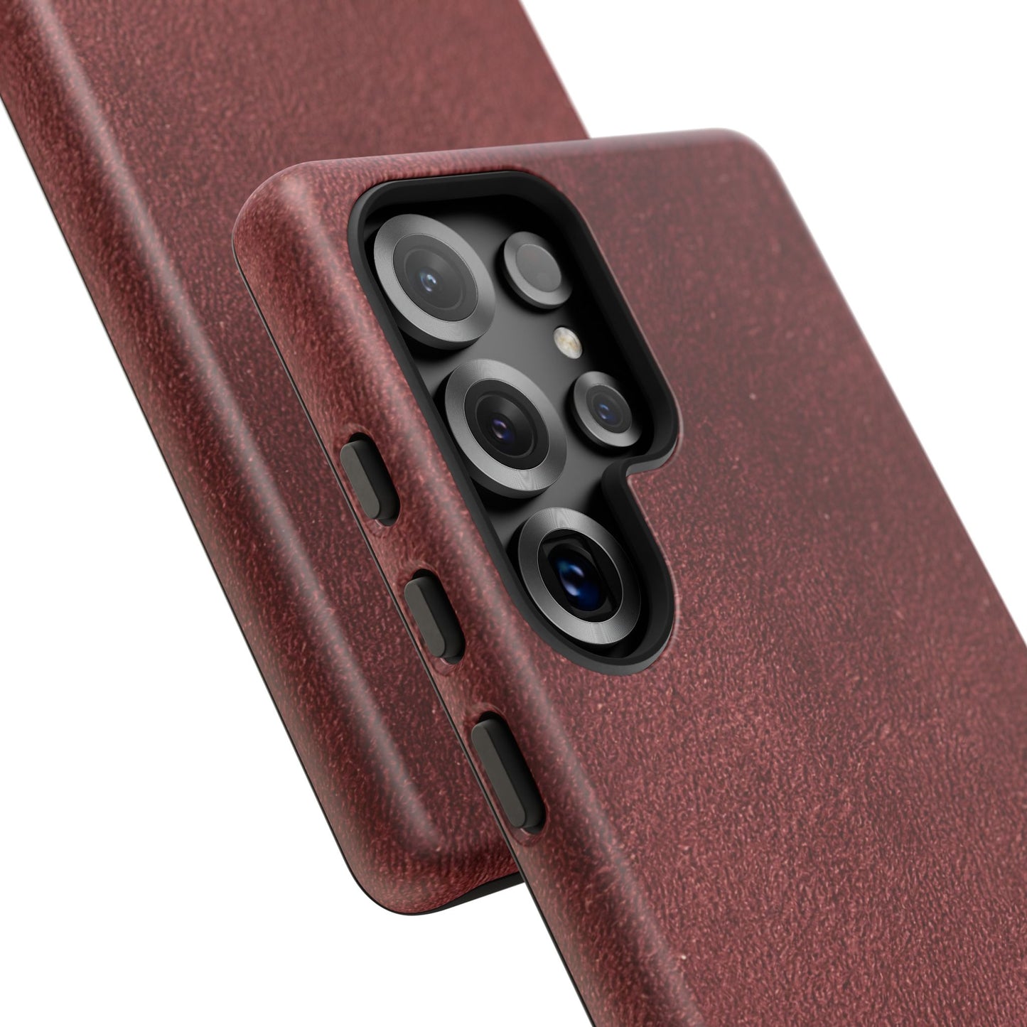 Suede Effect Maroon Tough Mobile Phone Case