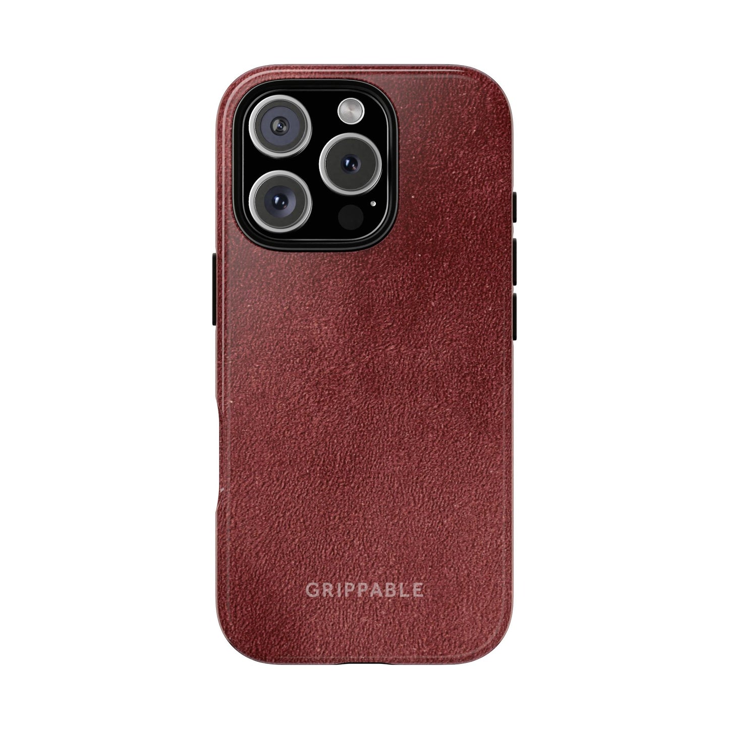 Suede Effect Maroon Tough Mobile Phone Case