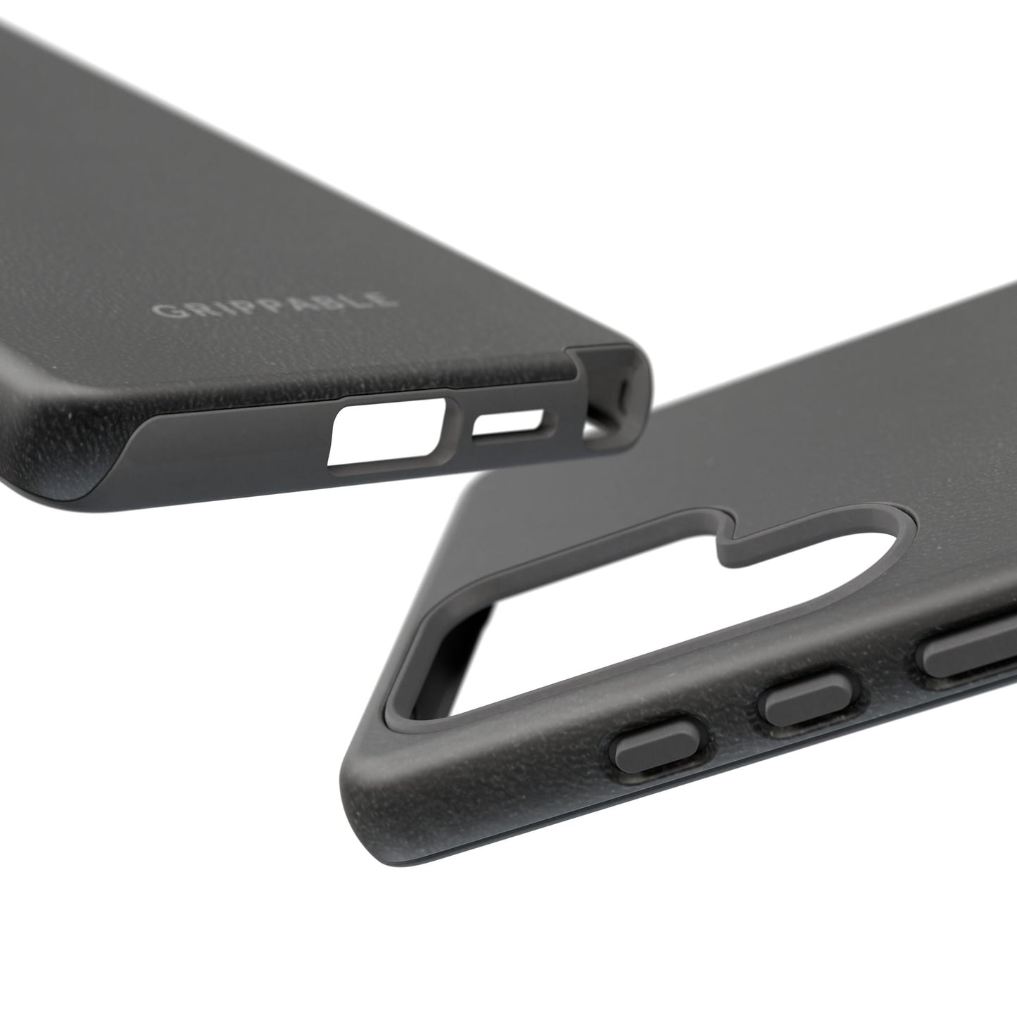 Suede Effect Black Tough Mobile Phone Case