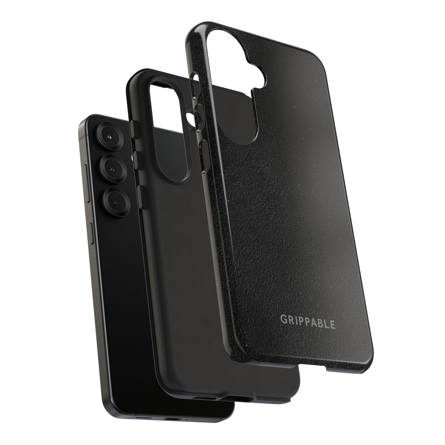 Suede Effect Black Tough Mobile Phone Case