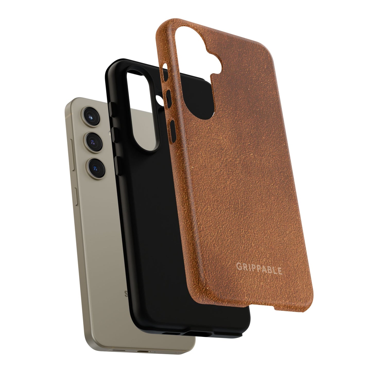 Suede Effect Tan Tough Mobile Phone Case