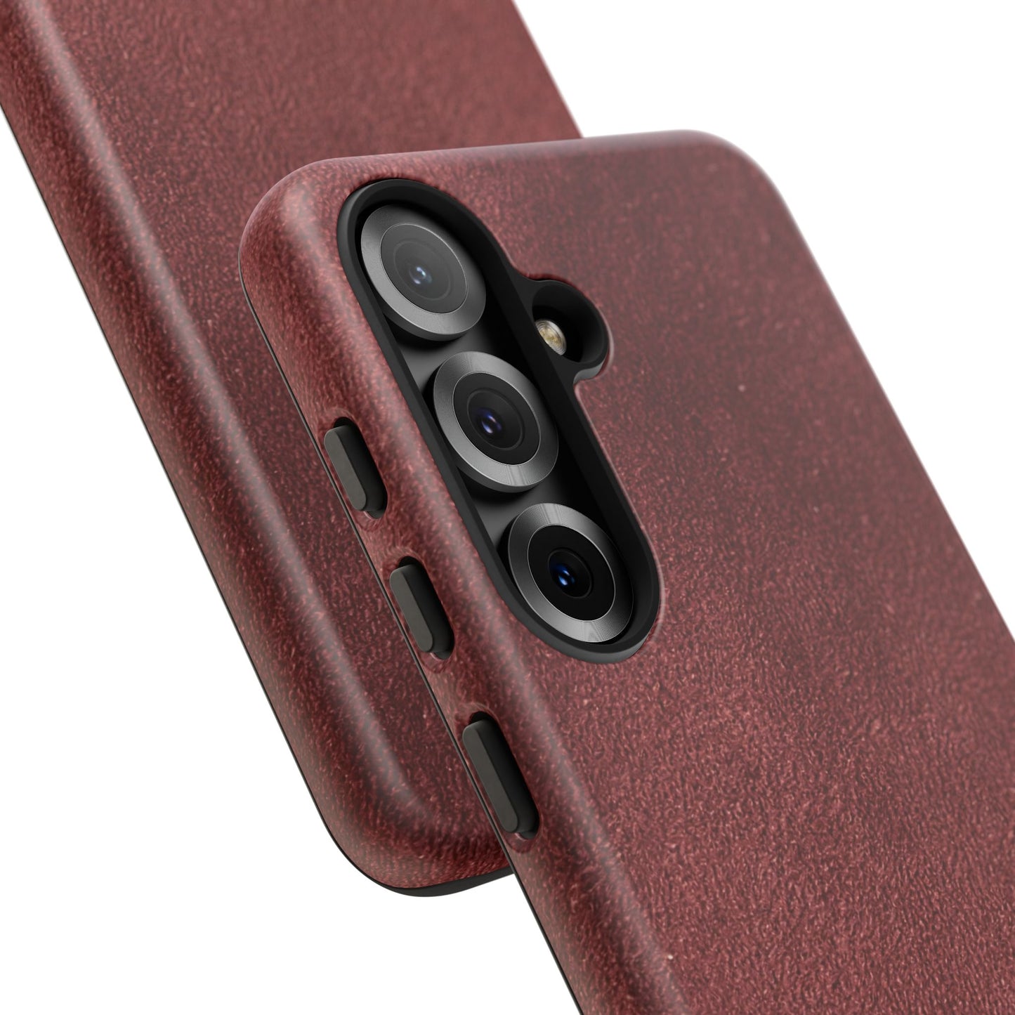 Suede Effect Maroon Tough Mobile Phone Case