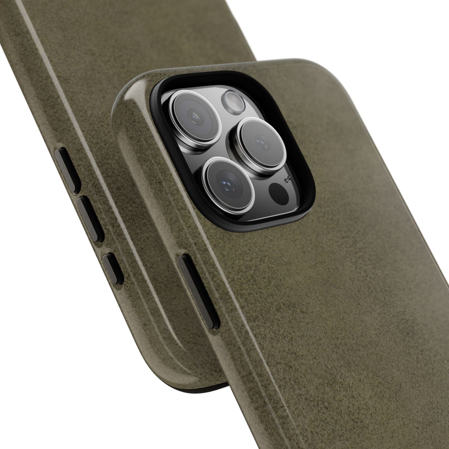 Suede Effect Khaki Tough Mobile Phone Case