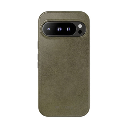 Suede Effect Khaki Tough Mobile Phone Case