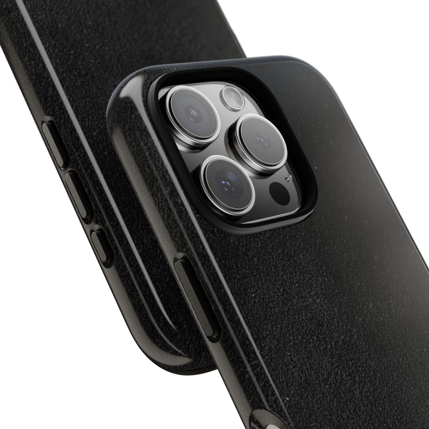Suede Effect Black Tough Mobile Phone Case