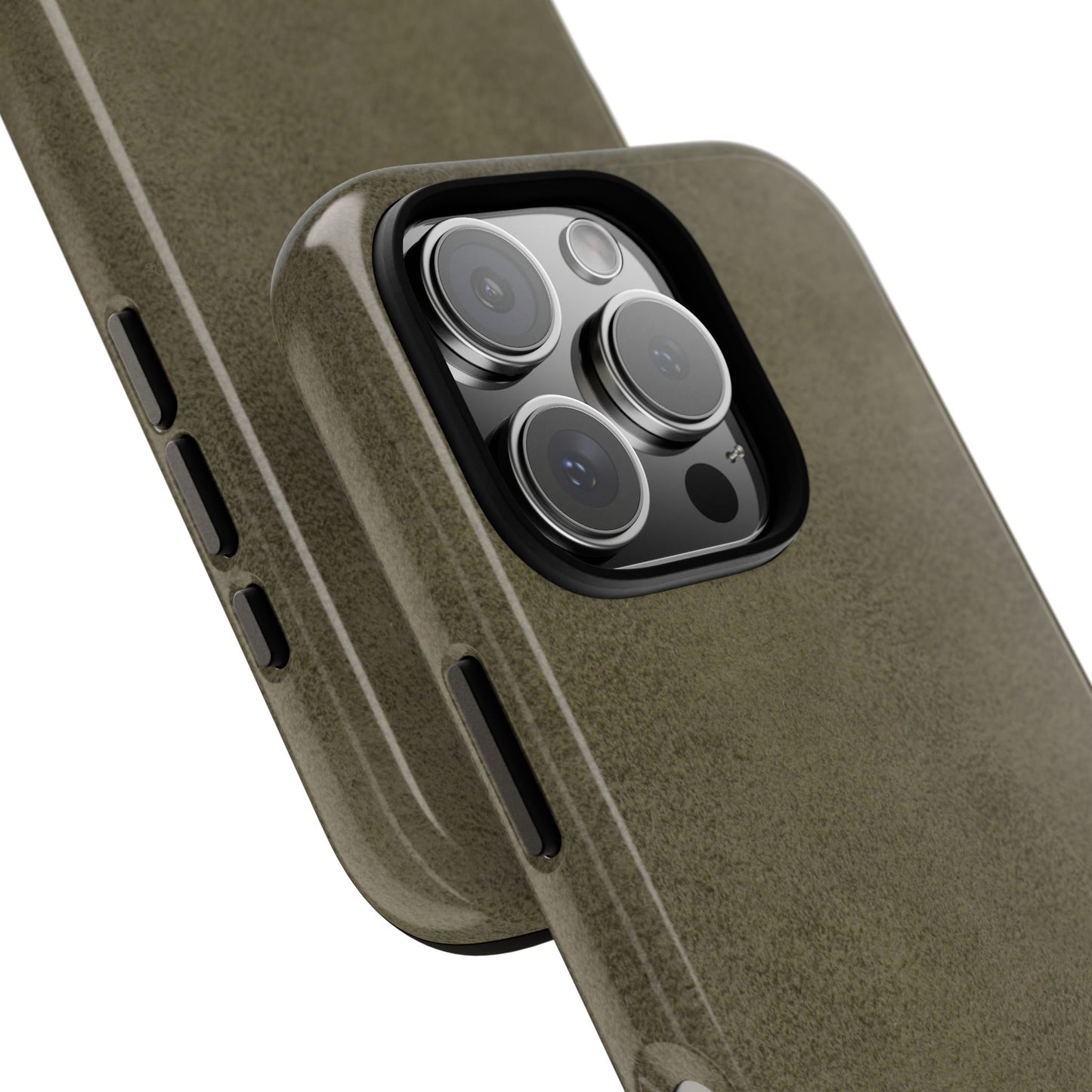 Suede Effect Khaki Tough Mobile Phone Case