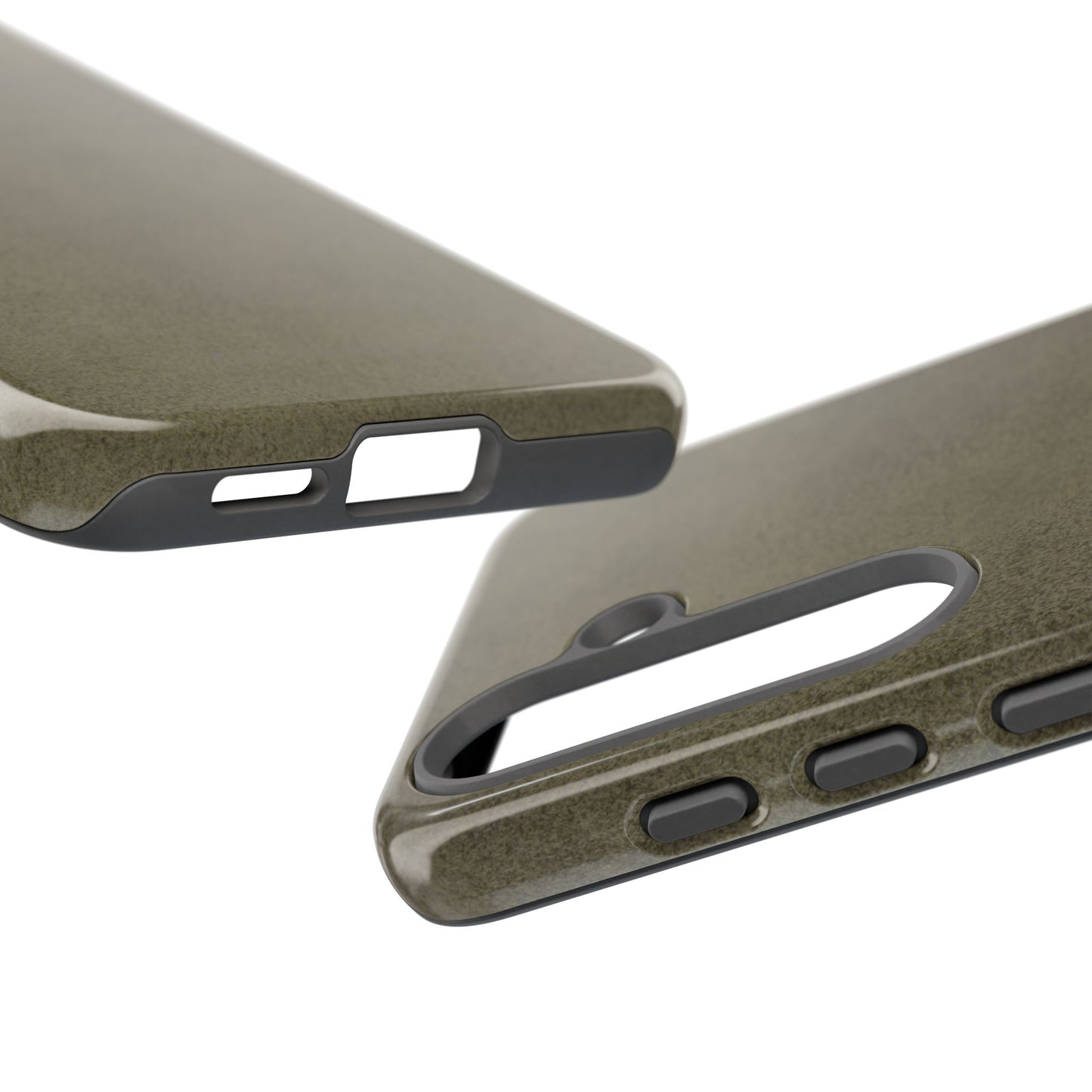 Suede Effect Khaki Tough Mobile Phone Case