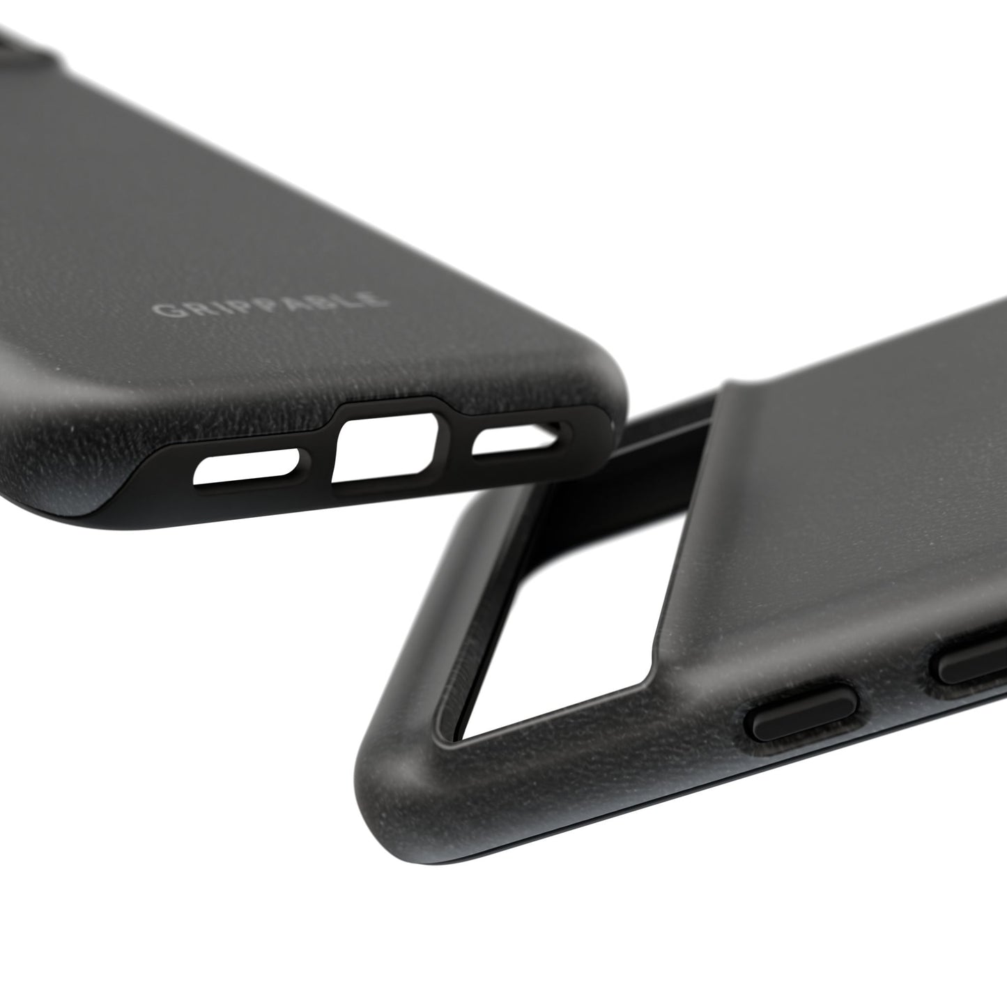 Suede Effect Black Tough Mobile Phone Case
