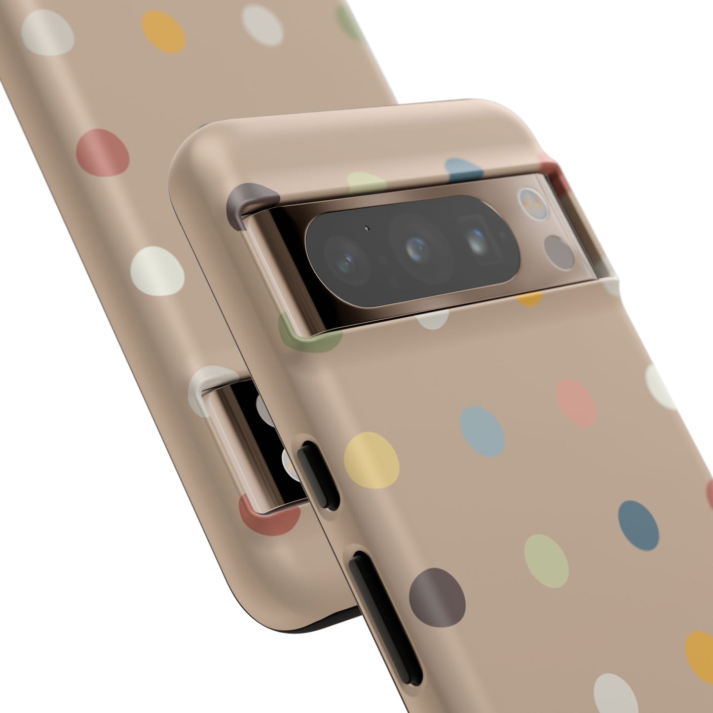 Polka Beige Tough Mobile Phone Case