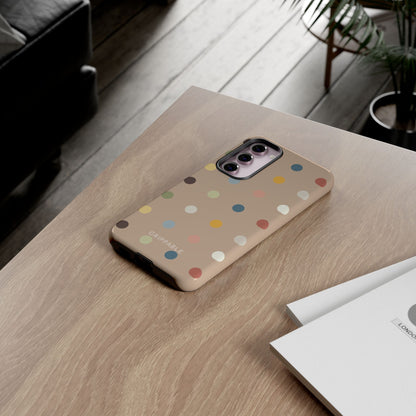 Polka Beige Tough Mobile Phone Case