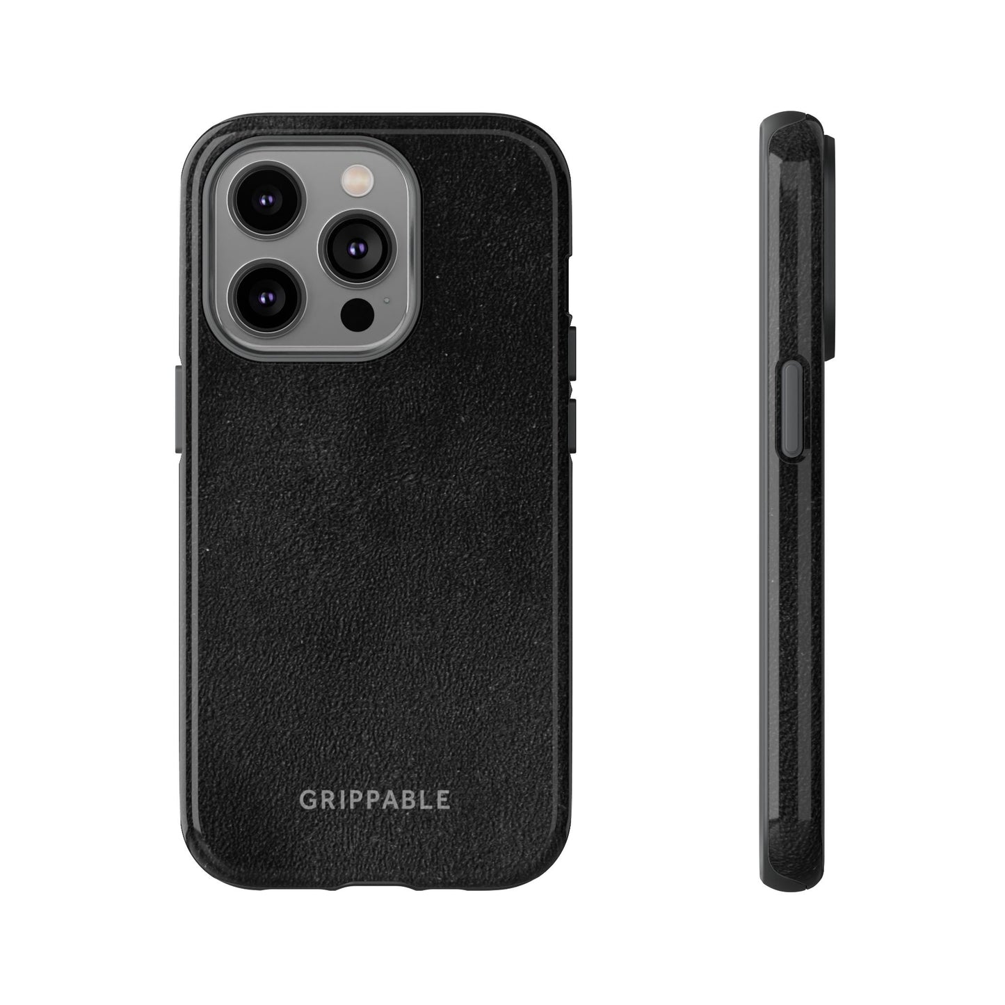 Suede Effect Black Tough Mobile Phone Case