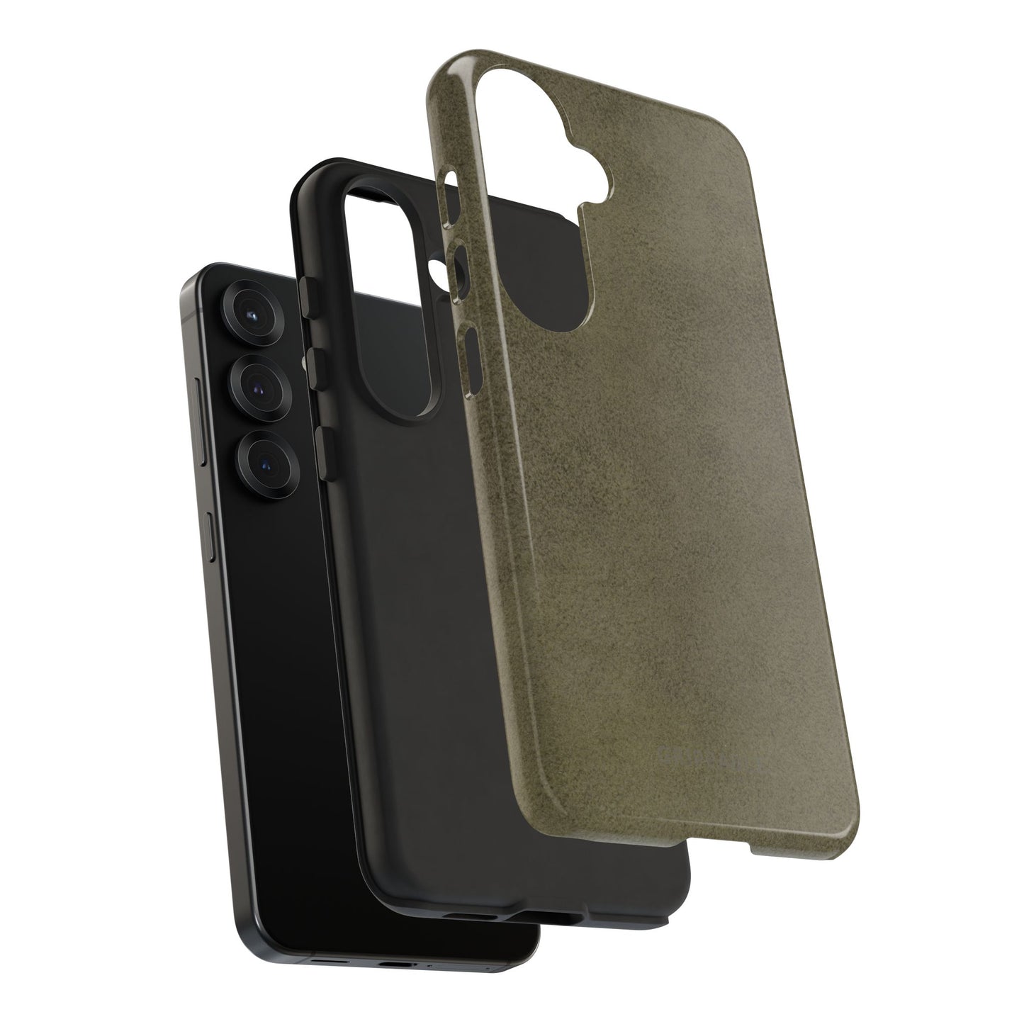 Suede Effect Khaki Tough Mobile Phone Case