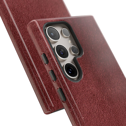 Suede Effect Maroon Tough Mobile Phone Case